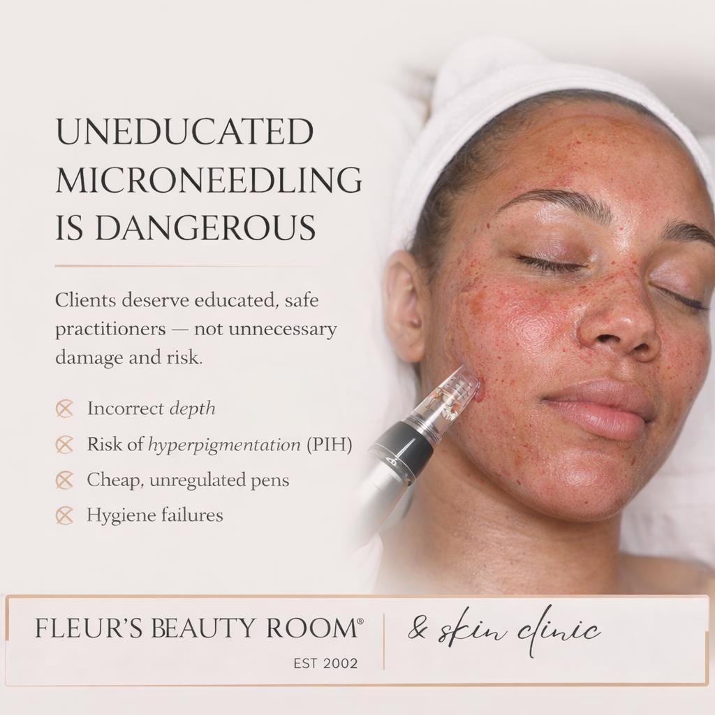 What Can Go Wrong With Microneedling?

A Client Safety Guide

Understanding inflammation, pigmentation risks, hygiene and safe technique